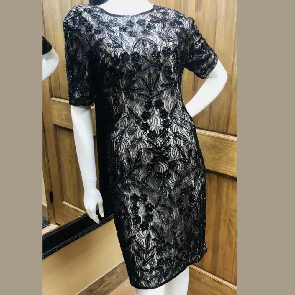 Stenay black / nude sequins Dress sz 10